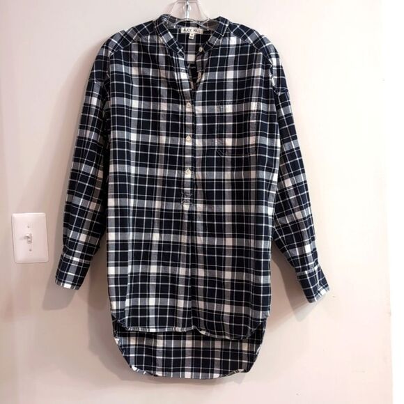 Alex Mill Plaid Popover Tunic Top Sz M - Picture 3 of 10
